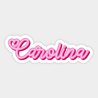 Carolina name pink heart Sticker